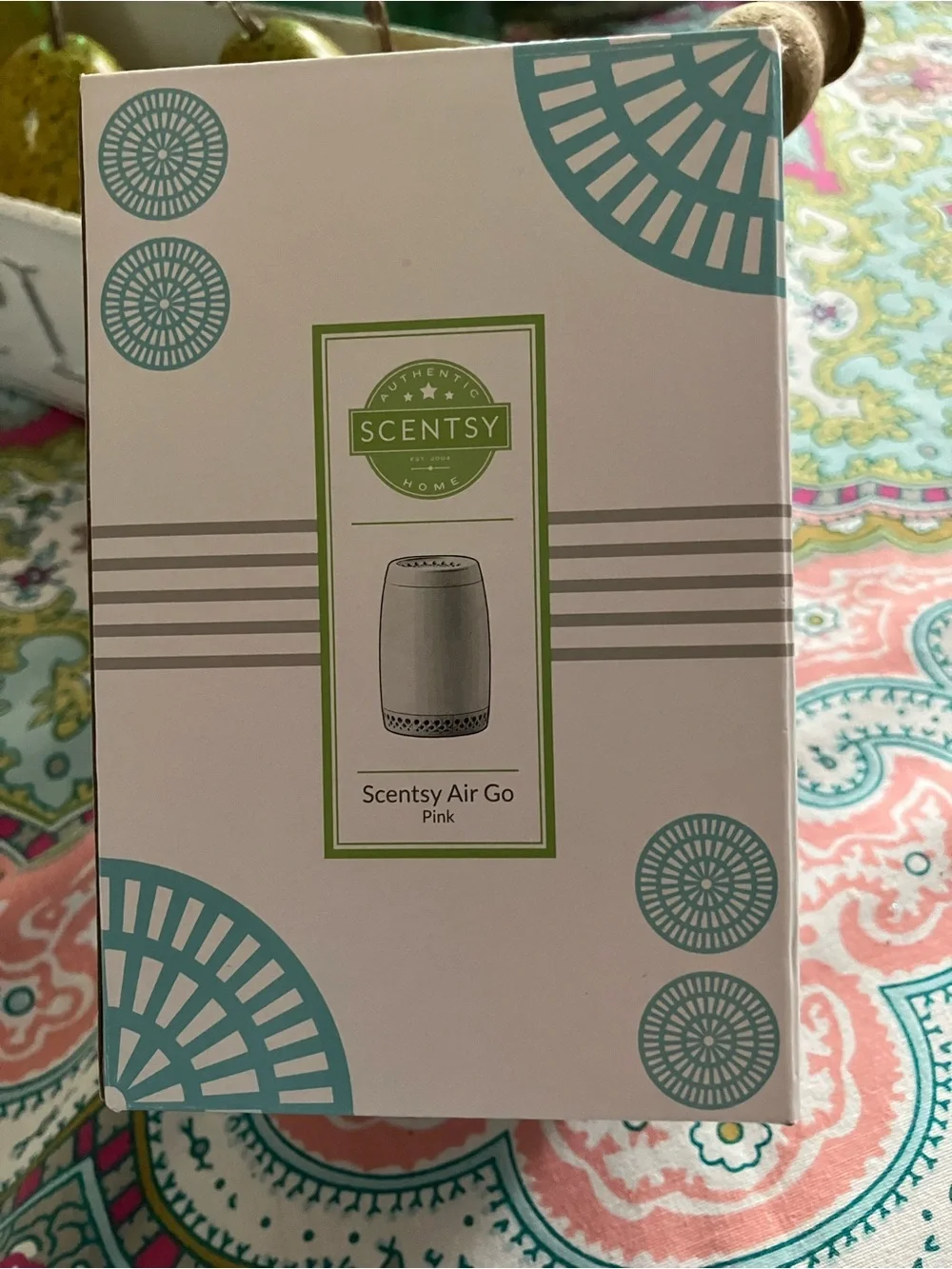 Scentsy Pink and Teal Decorative Air Go Diffuser Box